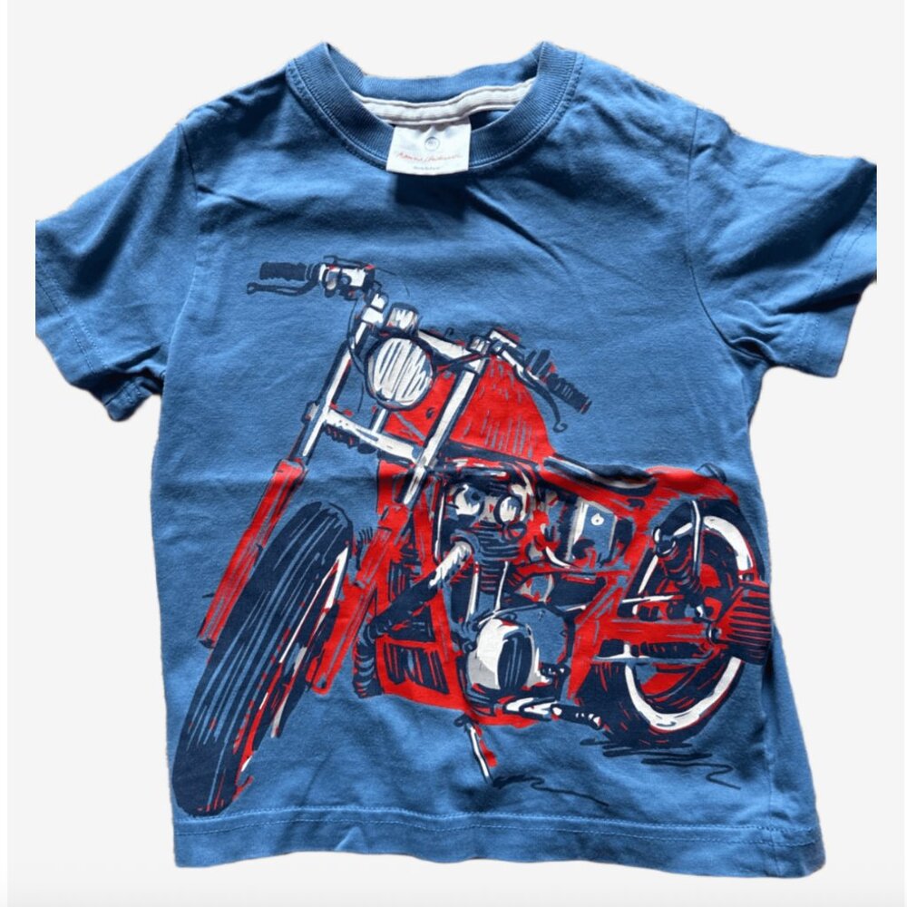Hanna Andersson Boys Transport Art Tee Rowboat Blue Sz 3